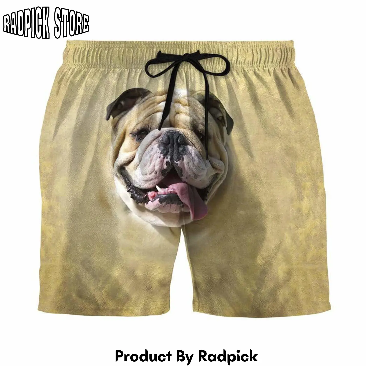 Radpick 3d face bulldog custom summer beach shorts swim trunks rp631536